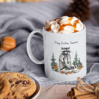 Cozy Critter Season Raccoon Mug