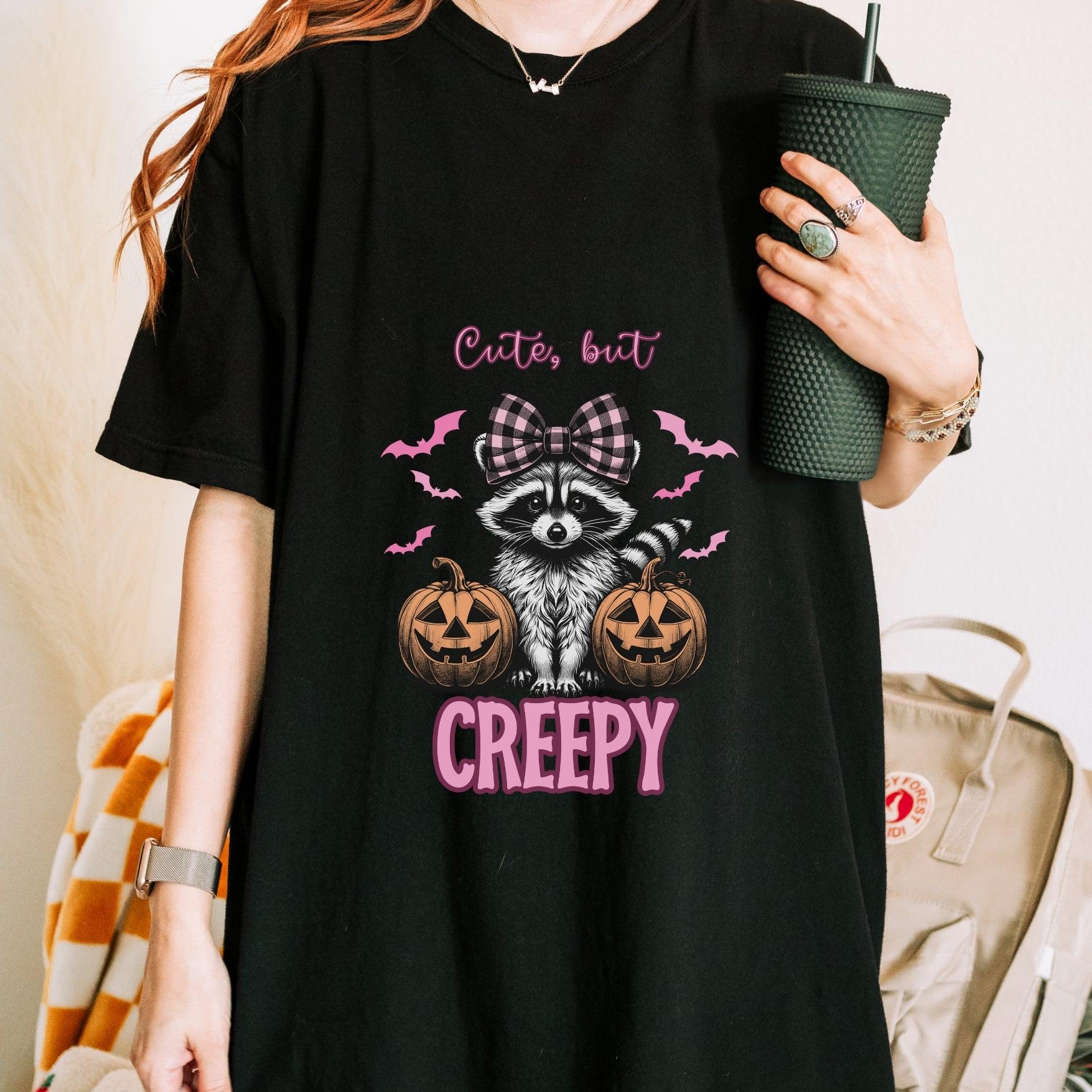 Cute but Creepy Raccoon Pinkoween Shirt - Just Goofy Little Guys
