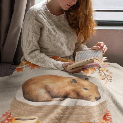 Cozy Autumn Capybara Blanket