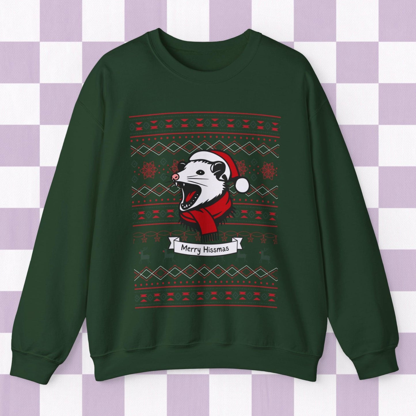Merry Hissmas Possum Ugly Christmas Sweatshirt - Just Goofy Little Guys