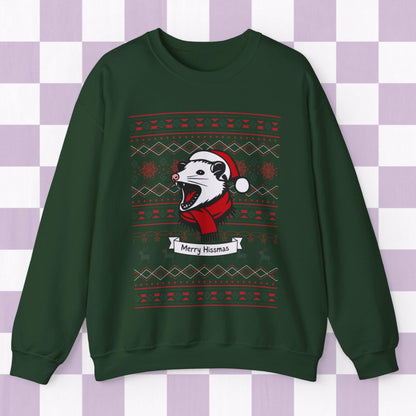 Merry Hissmas Possum Ugly Christmas Sweatshirt - Just Goofy Little Guys