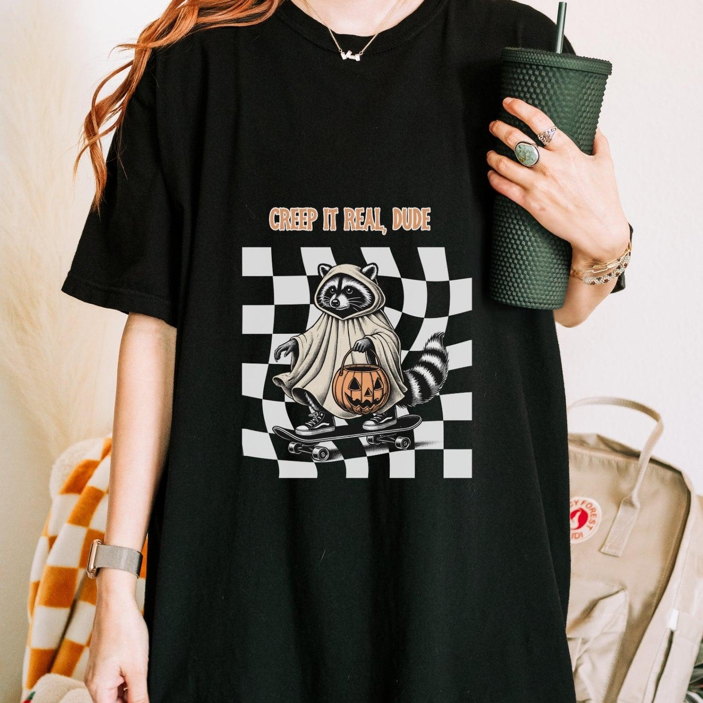 Creep it Real Dude Raccoon Halloween Shirt