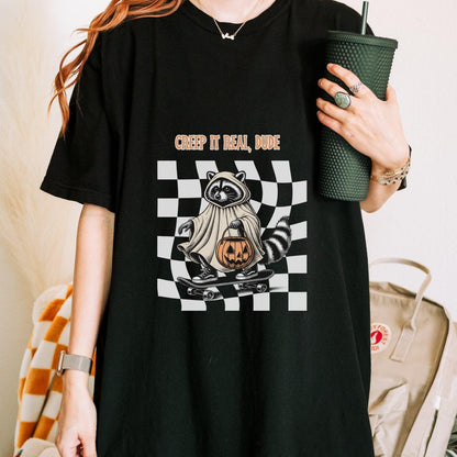 Creep it Real Dude Raccoon Halloween Shirt