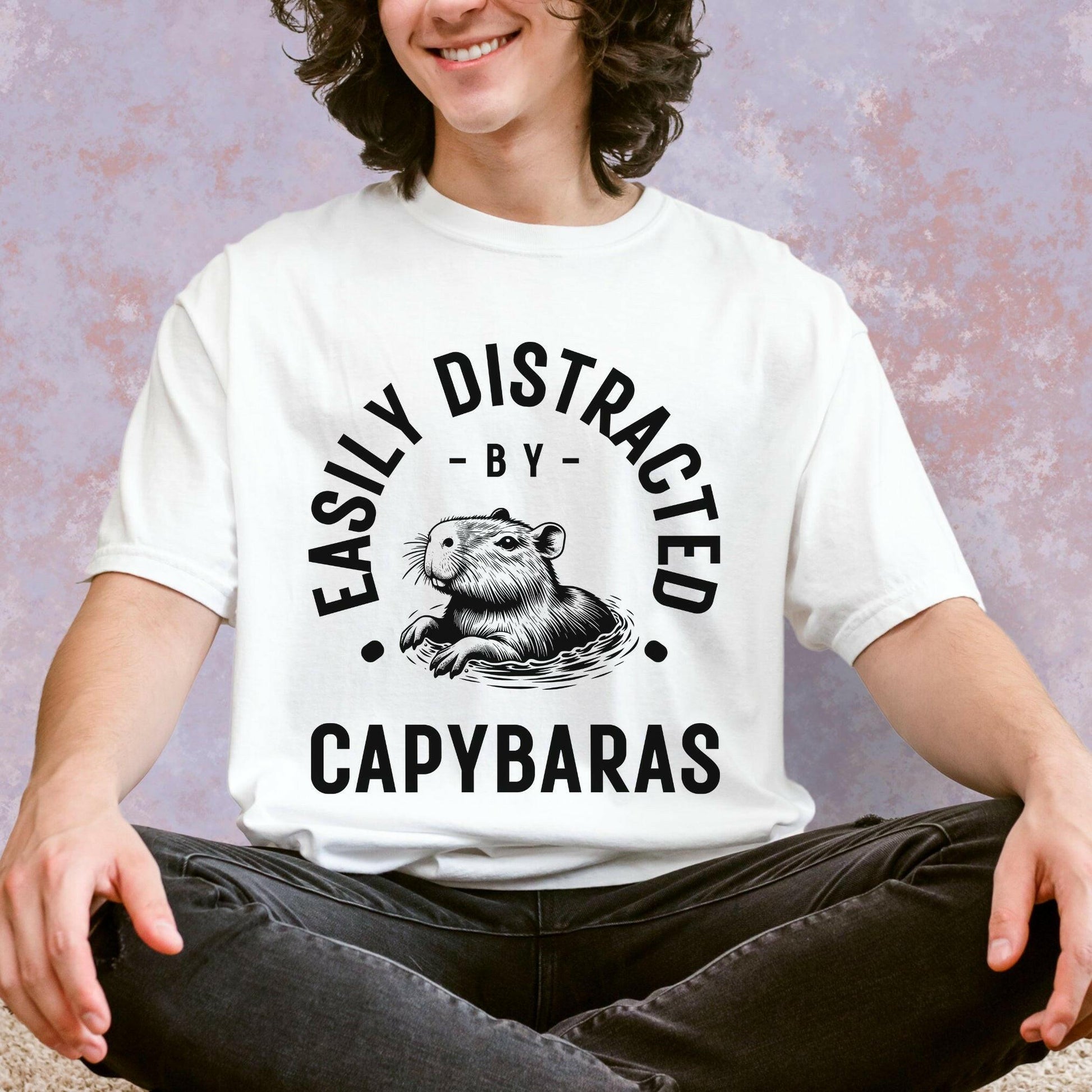 Easily Distracted by Capybaras Shirt - Just Goofy Little Guys