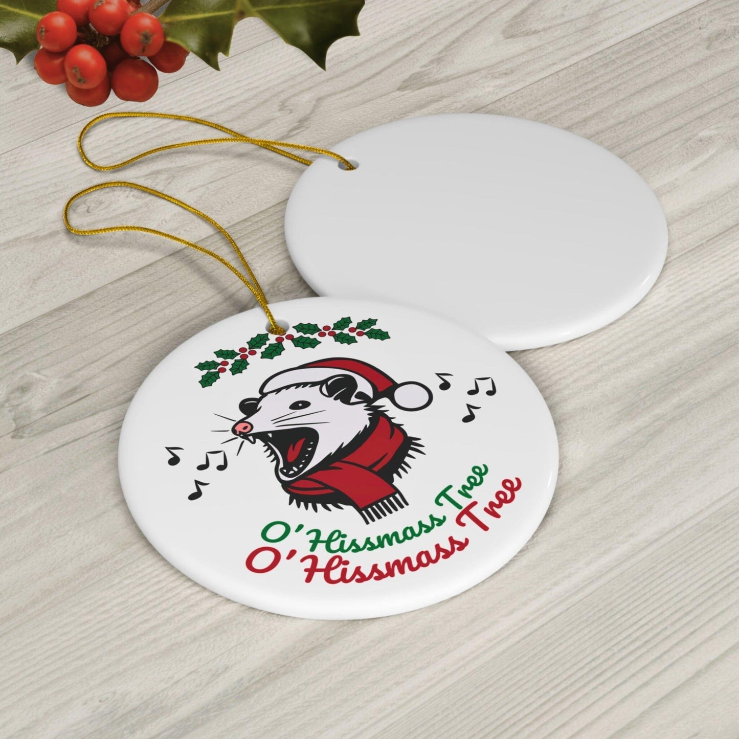 O Hissmass Tree Possum Christmas Ornament