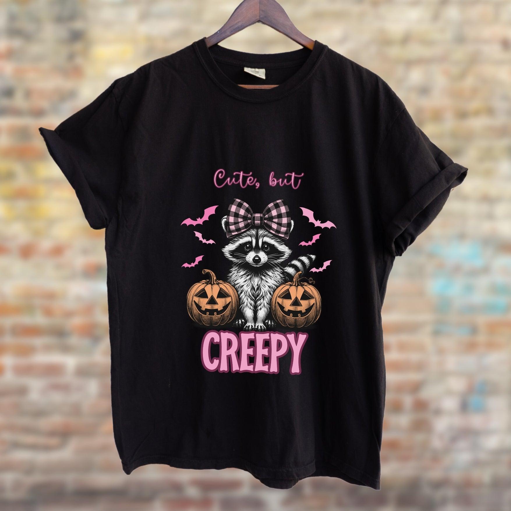 Cute but Creepy Raccoon Pinkoween Shirt - Just Goofy Little Guys