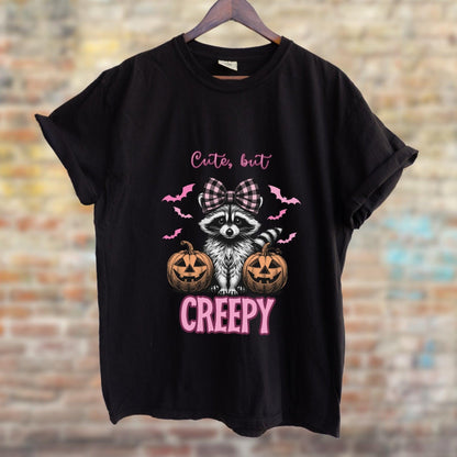 Cute but Creepy Raccoon Pinkoween Shirt - Just Goofy Little Guys