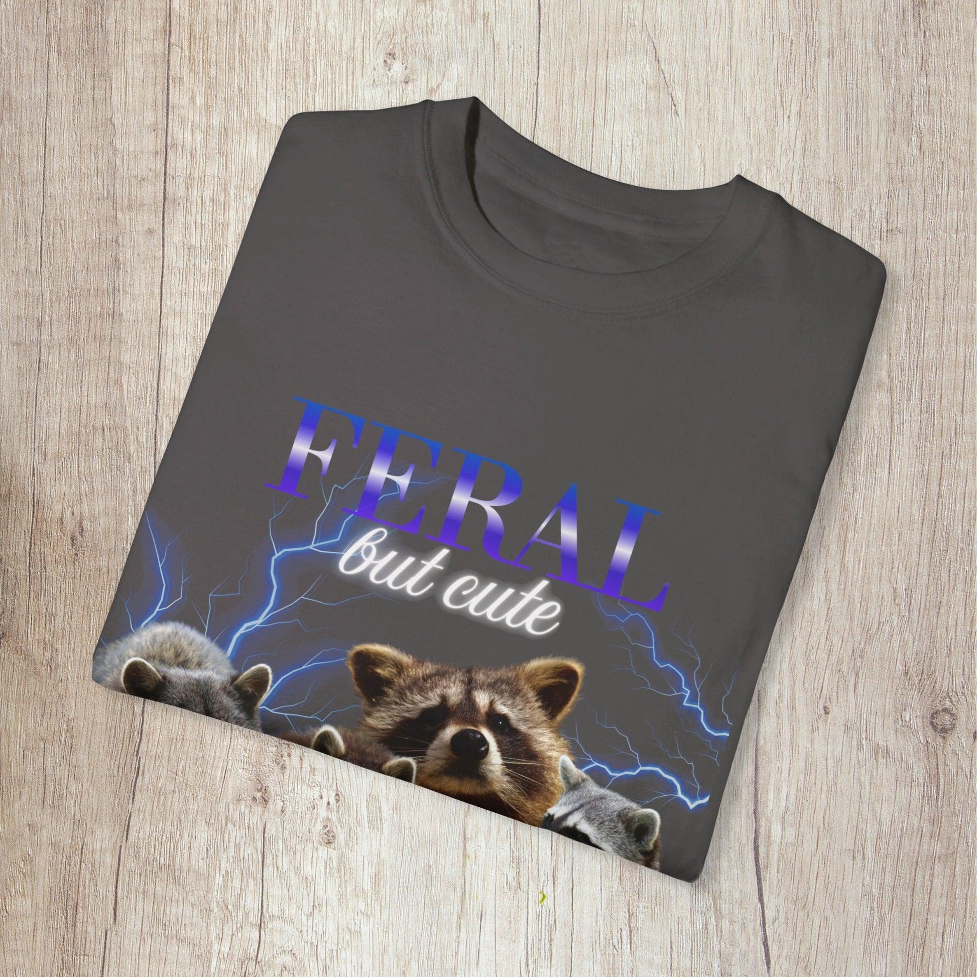 Feral but Cute 90s Style Raccoon Shirt.