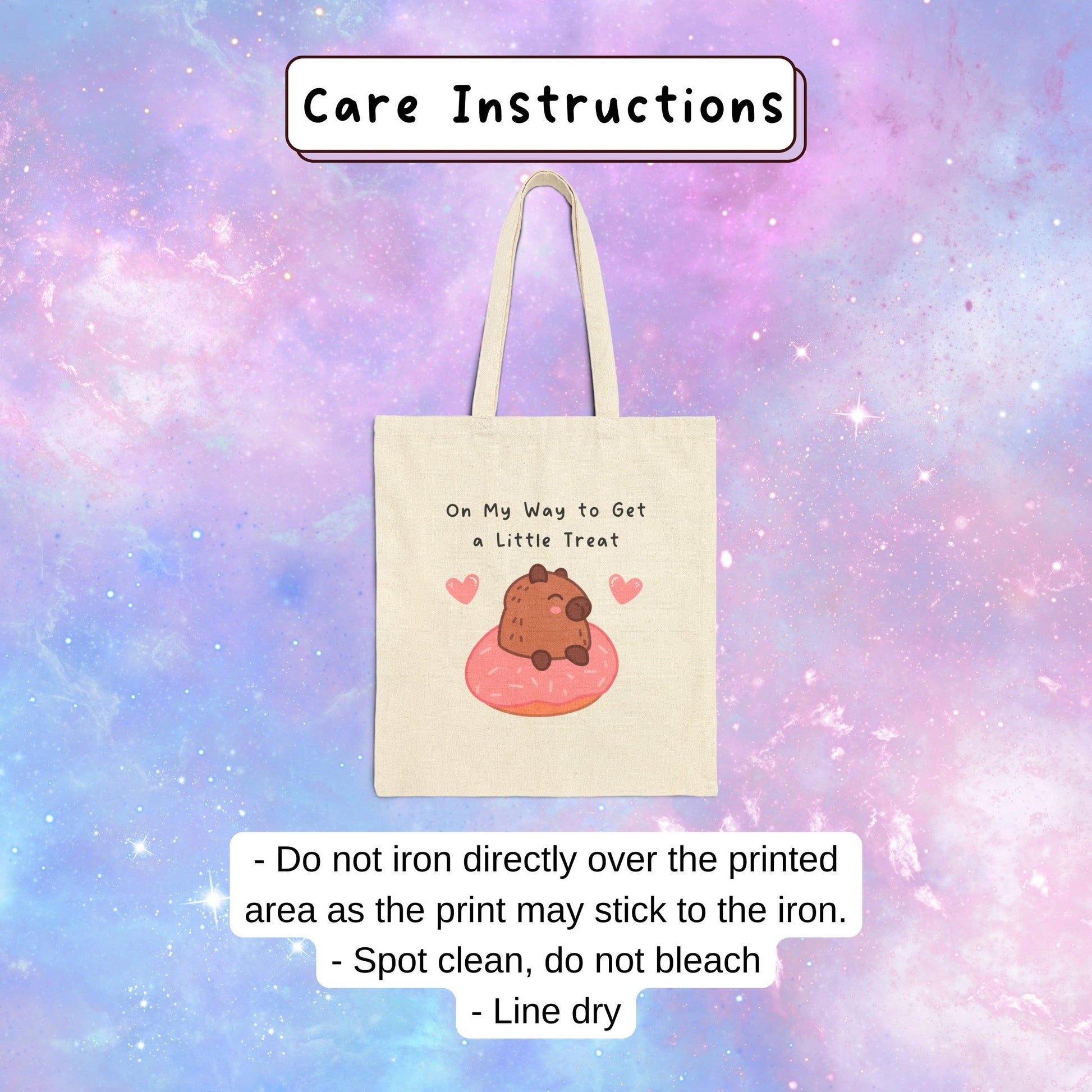 On My Way to Get a Little Treat - Cute Capybara Tote Bag - Just Goofy Little Guys