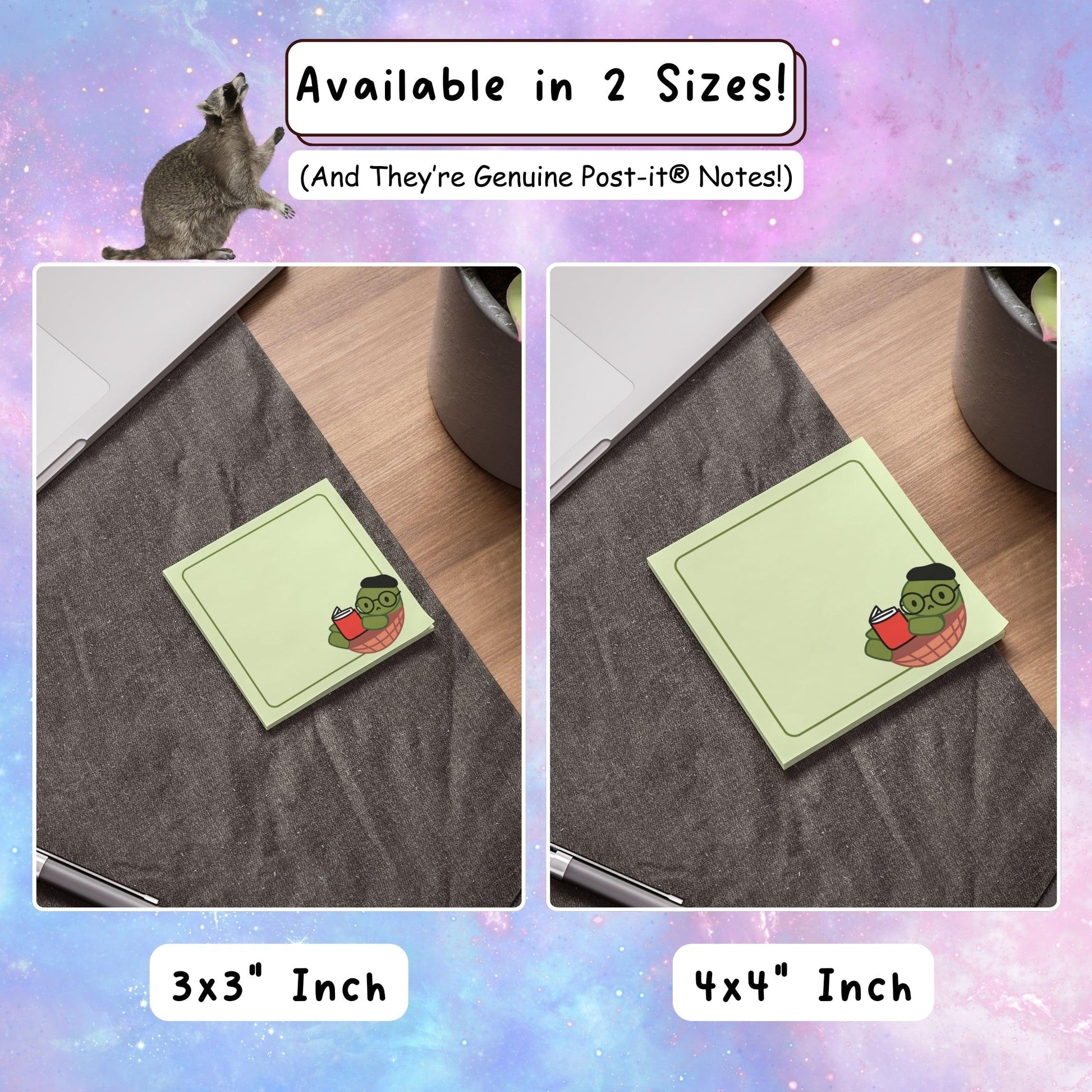 Cute Bookish Turtle Post-it® Notes - Just Goofy Little Guys