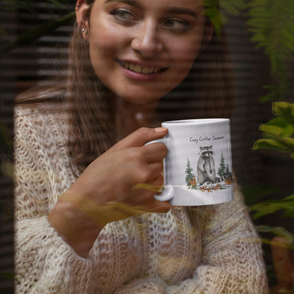 Cozy Critter Season Raccoon Mug