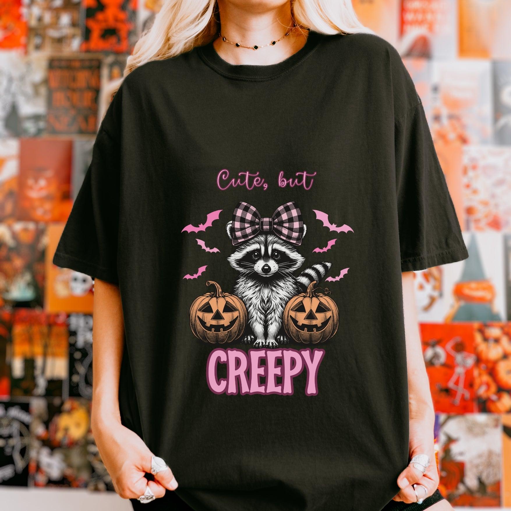 Cute but Creepy Raccoon Pinkoween Shirt - Just Goofy Little Guys