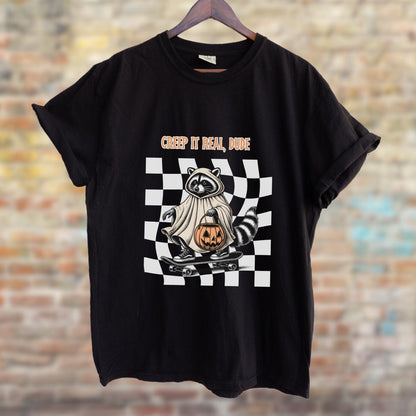 Creep it Real Dude Raccoon Halloween Shirt