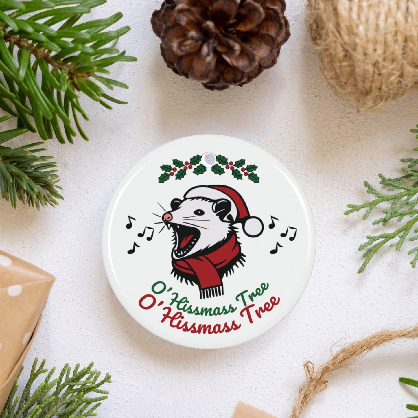 O Hissmass Tree Possum Christmas Ornament