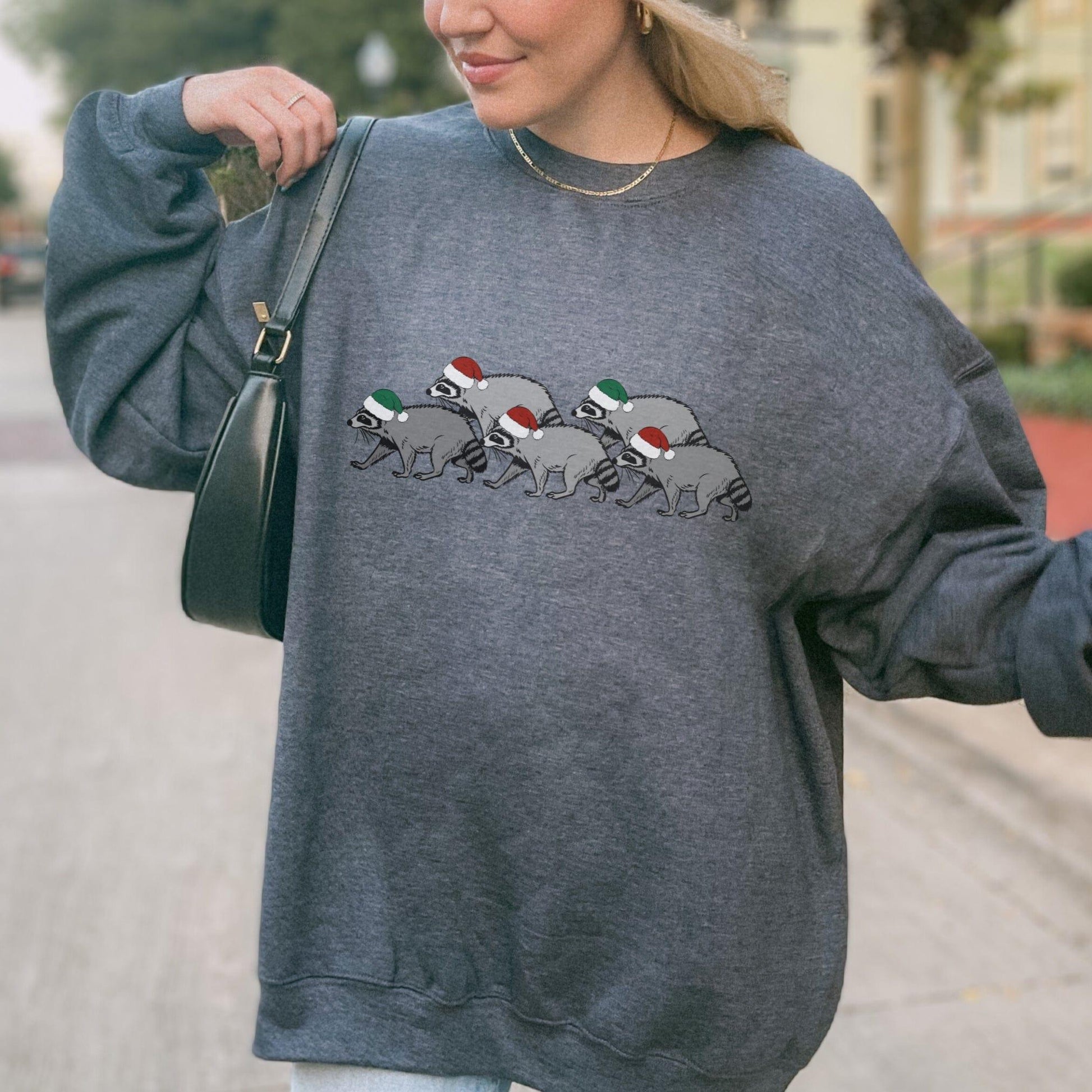 Raccoon Christmas Sweatshirt - Just Goofy Little Guys