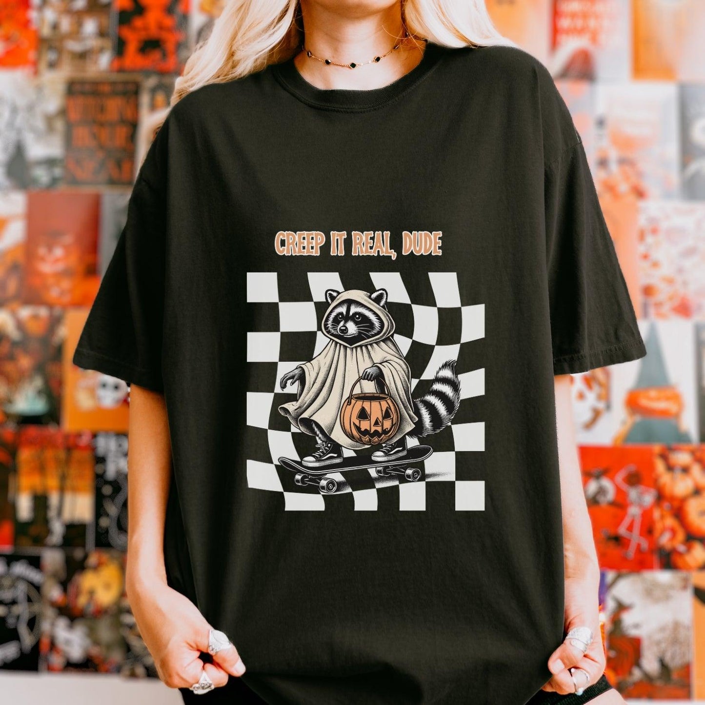 Creep it Real Dude Raccoon Halloween Shirt