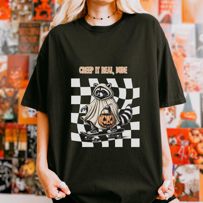 Creep it Real Dude Raccoon Halloween Shirt