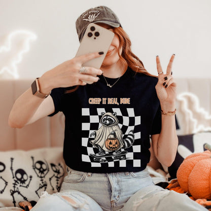 Creep it Real Dude Raccoon Halloween Shirt