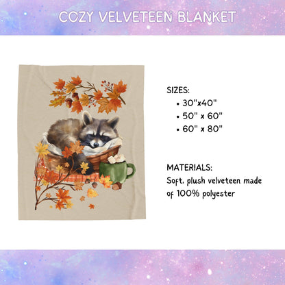 Cozy Autumn Raccoon Blanket