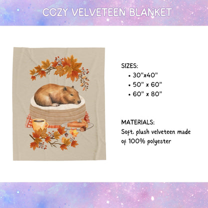 Cozy Autumn Capybara Blanket