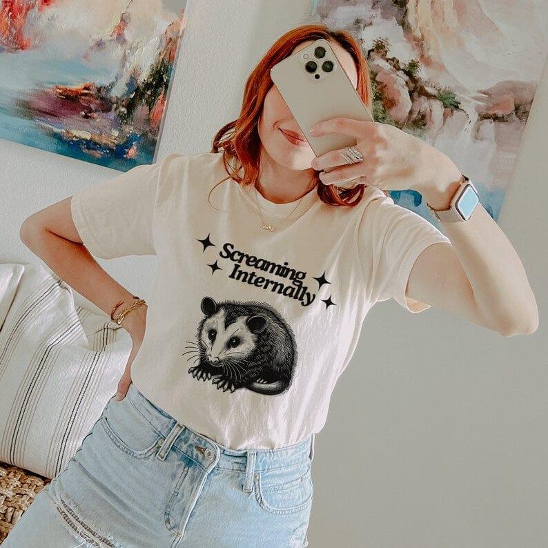 Screaming Internally Possum Shirt.