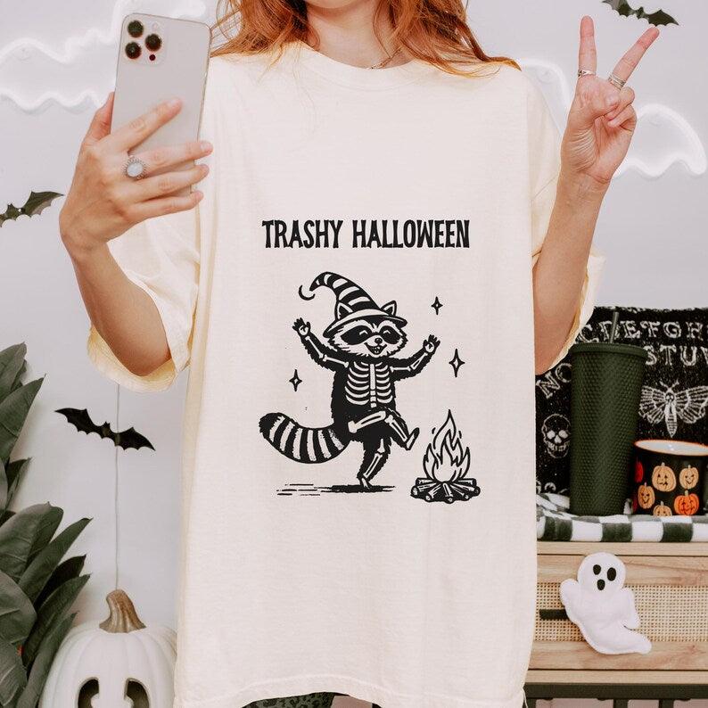 Trashy Halloween Raccoon Shirt.
